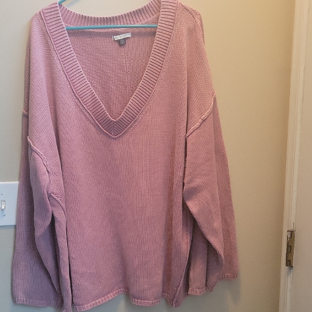 American Eagle Outfitters Dusty Pink V-Neck Sweater